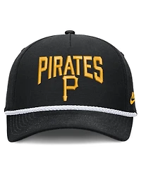 Men's Nike Black Pittsburgh Pirates Cooperstown Rise Adjustable Hat