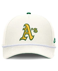 Men's Nike Cream Oakland Athletics Cooperstown Collection Rise Adjustable Hat