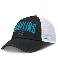Men's Nike Black Miami Marlins Primetime Club Adjustable Trucker Hat