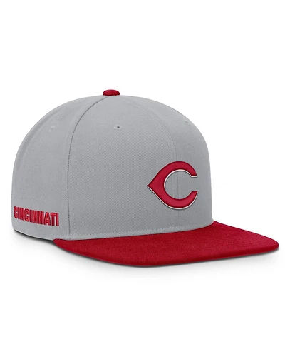 Men's Nike Gray/Red Cincinnati Reds Primetime Pro Dri-fit snapback Hat