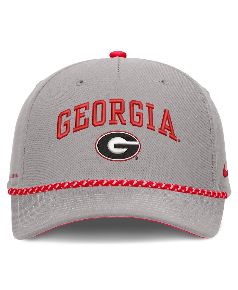 Nike Men's and Women's Gray Georgia Bulldogs Primetime Rise Rope Adjustable Hat