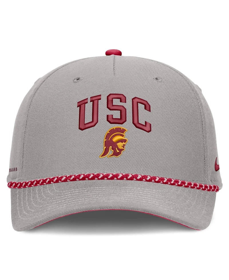 Men's and Women's Nike Gray Usc Trojans Primetime Rise Rope Adjustable Hat