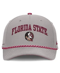Men's and Women's Nike Gray Florida State Seminoles Primetime Rise Rope Adjustable Hat