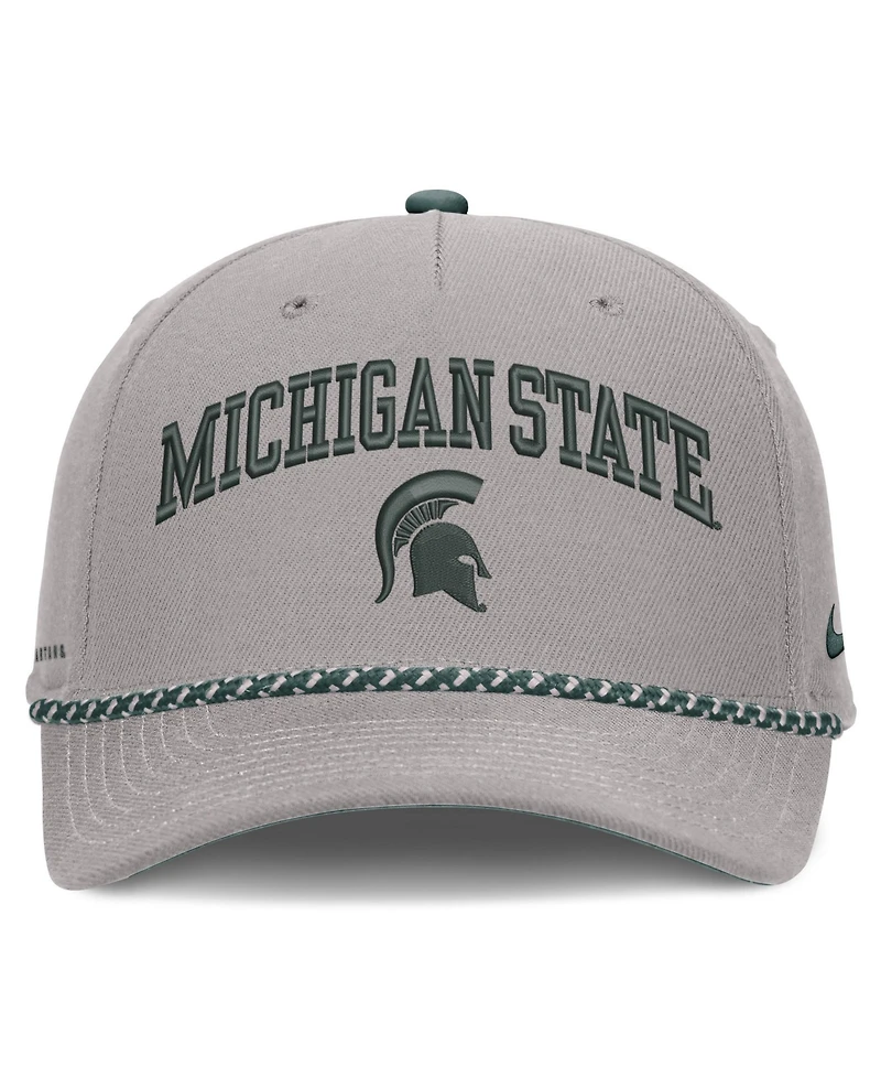Men's and Women's Nike Gray Michigan State Spartans Primetime Rise Rope Adjustable Hat