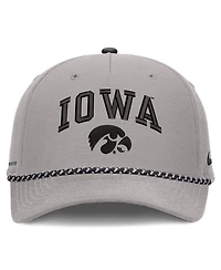 Men's and Women's Nike Gray Iowa Hawkeyes Primetime Rise Rope Adjustable Hat