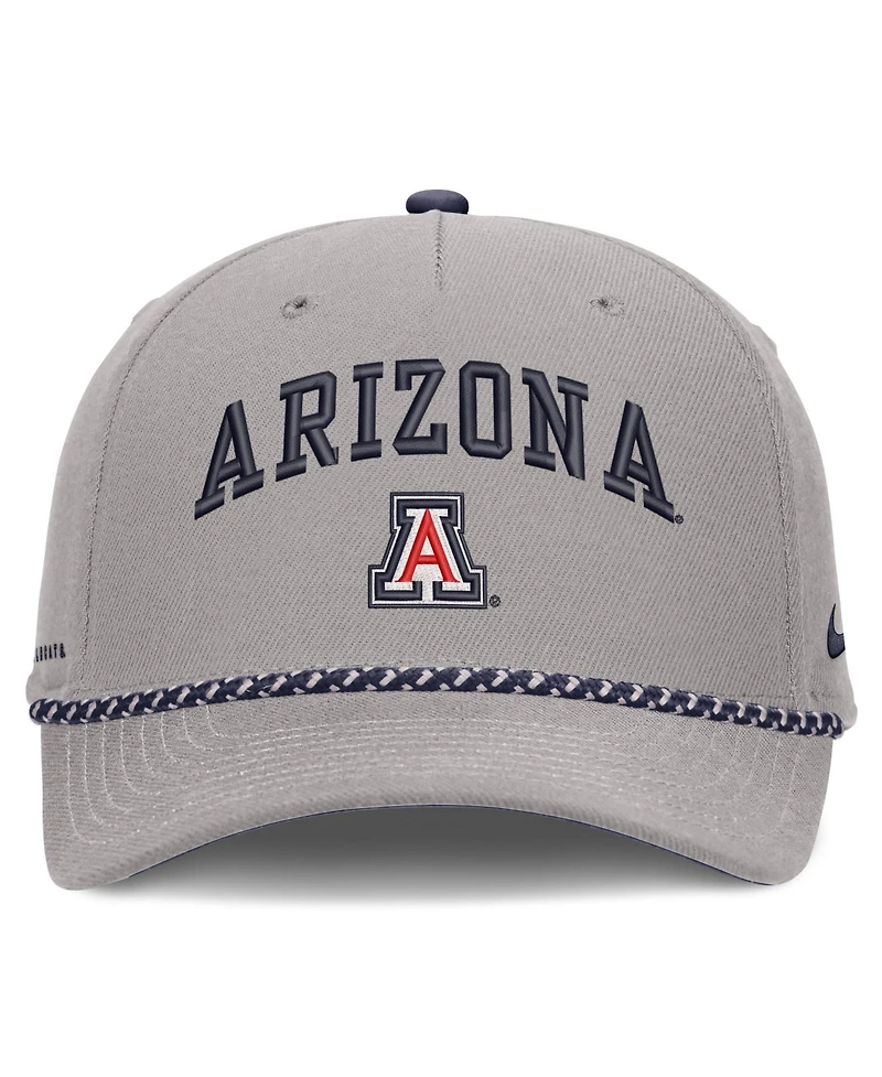 Nike Men's and Women's Gray Arizona Wildcats Primetime Rise Rope Adjustable Hat