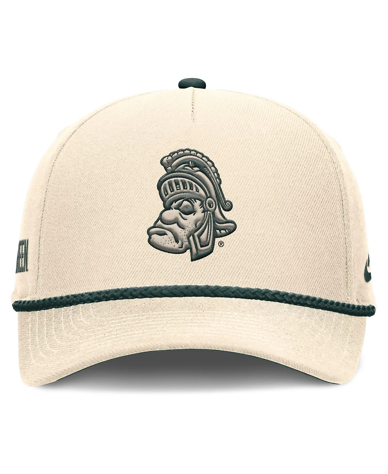 Men's and Women's Nike Natural Michigan State Spartans Legacy Vintage Rope Rise Adjustable Hat