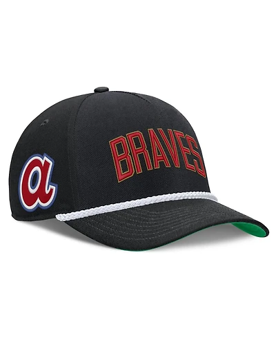 Men's Nike Black Atlanta Braves Cooperstown Collection Rise Adjustable Hat