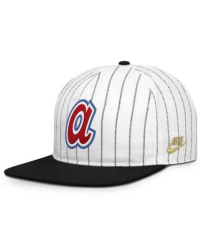 Men's Nike White/Black Atlanta Braves Cooperstown Collection Pro Adjustable Hat