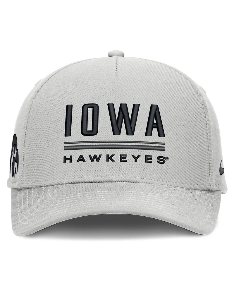 Men's Nike Gray Iowa Hawkeyes 2026 Sideline Dri-fit Rise Adjustable Hat