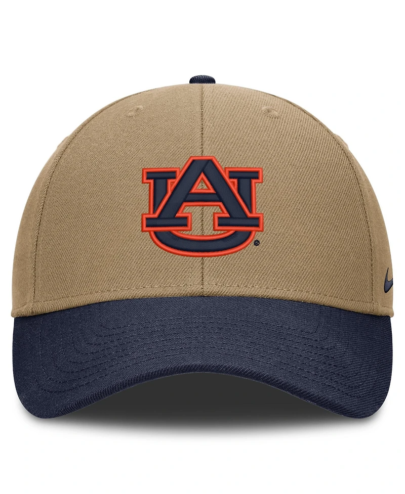 Men's and Women's Nike Beige/Navy Auburn Tigers Primetime Rise Dri-fit Adjustable Hat