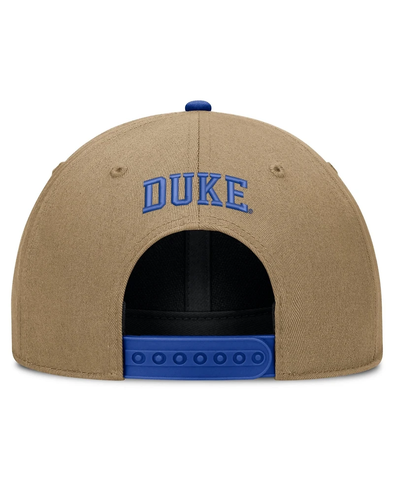 Men's and Women's Nike Beige/Royal Duke Blue Devils Primetime Rise Dri-fit Adjustable Hat