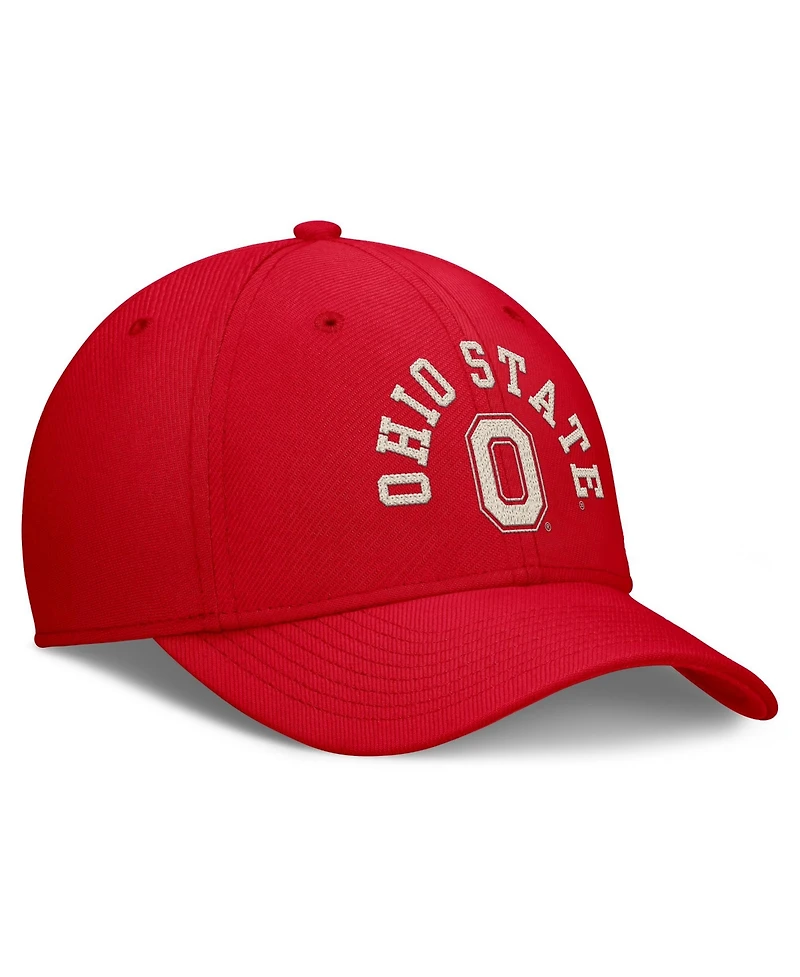 Nike Men's Scarlet Ohio State Buckeyes Campus Prep Chained Arched Swooshflex Flex Hat