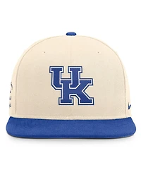 Nike Men's and Women's Natural/Royal Kentucky Wildcats Campus Prep Snapback Hat