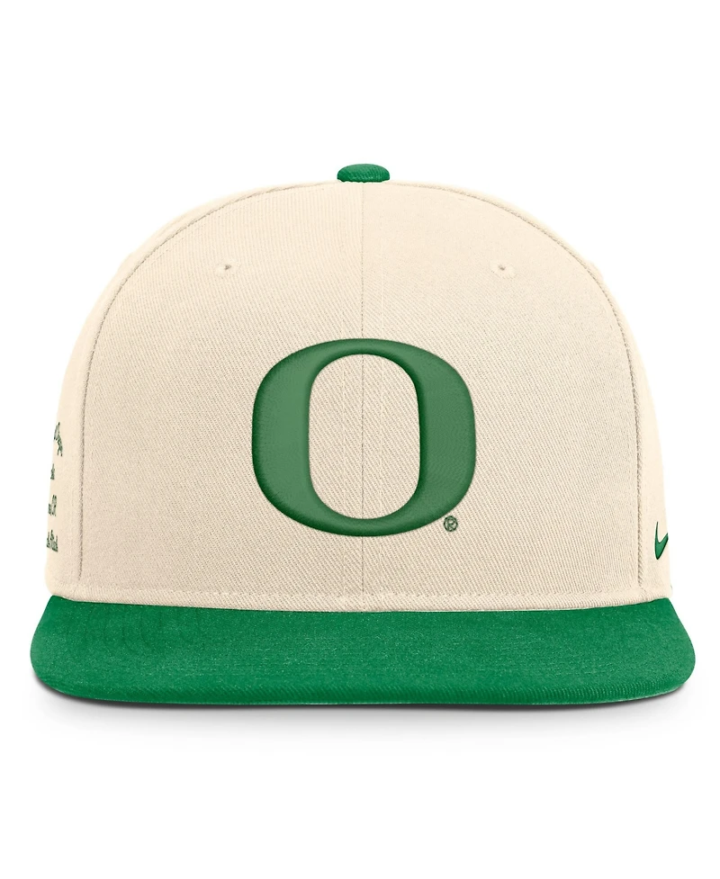 Nike Men's and Women's Natural/Green Oregon Ducks Campus Prep Snapback Hat