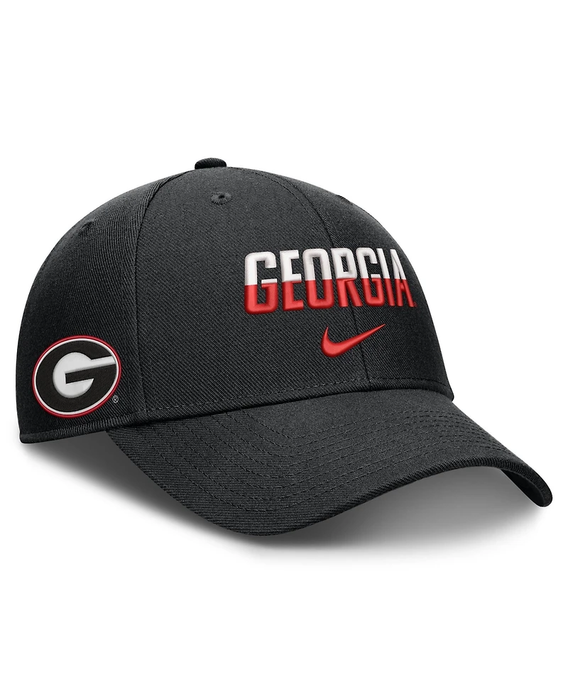 Men's and Women's Nike Black Georgia Bulldogs 2026 On-Field Gameday Rise Adjustable Hat
