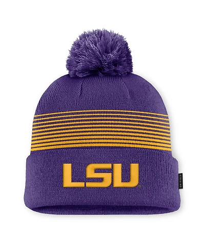 Men's and Women's Nike Purple Lsu Tigers 2026 On-Field Cuffed Knit Hat with Pom