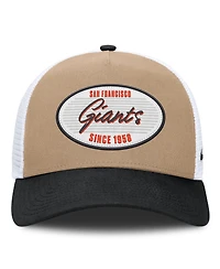 Men's Nike Khaki/Black San Francisco Giants Rise A-Frame Trucker Adjustable Hat