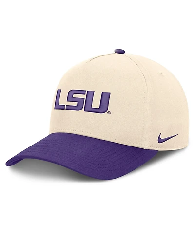 Nike Men's and Women's Natural/Purple Lsu Tigers Campus Prep Rise Adjustable Hat