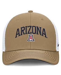 Nike Men's and Women's Beige/Navy Arizona Wildcats Primetime Arched Trucker Adjustable Hat