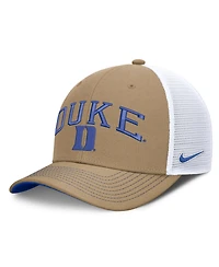 Nike Men's and Women's Beige/Royal Duke Blue Devils Primetime Arched Trucker Adjustable Hat