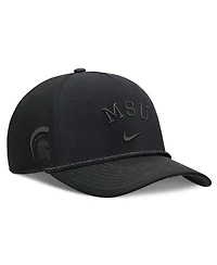 Nike Men's and Women's Black Michigan State Spartans Campus Prep Tonal Rope Rise 5-Panel Adjustable Hat