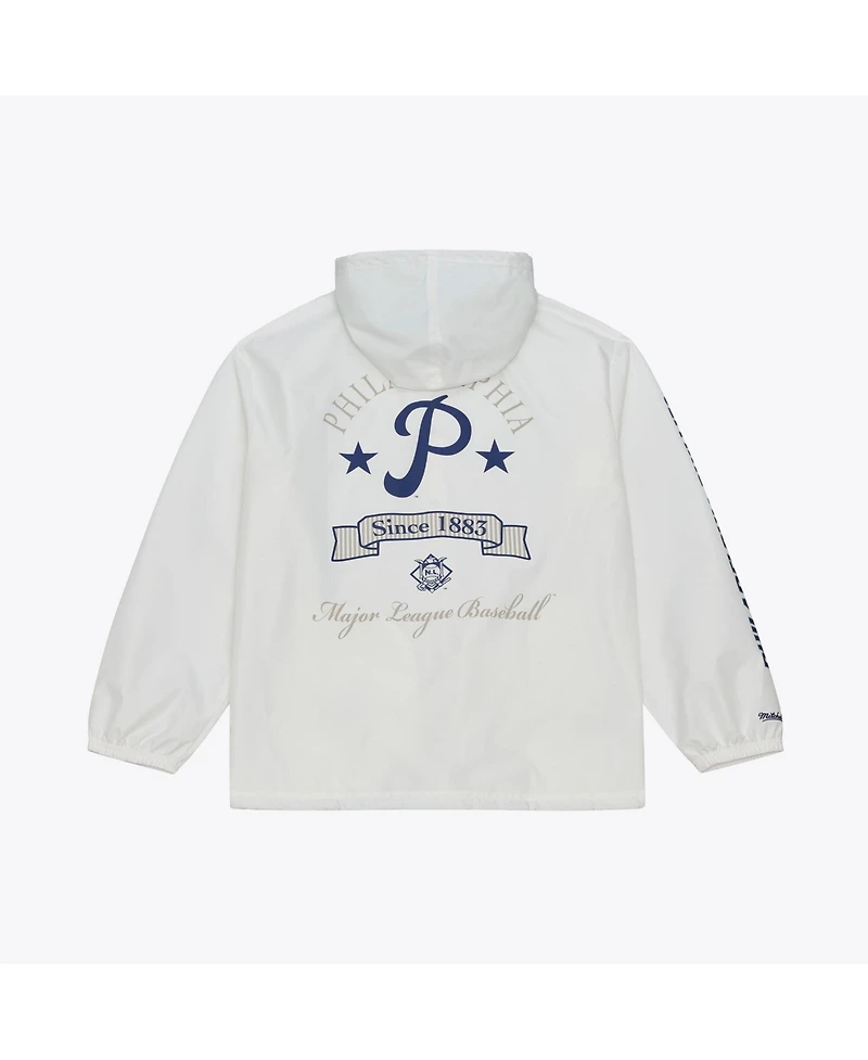 Mitchell & Ness Men's White Philadelphia Phillies Yacht Rock Coaches Full-Snap Hooded Windbreaker Jacket