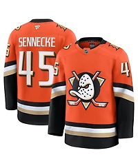 Men's Fanatics Beckett Sennecke Orange Anaheim Ducks Home Premium Jersey