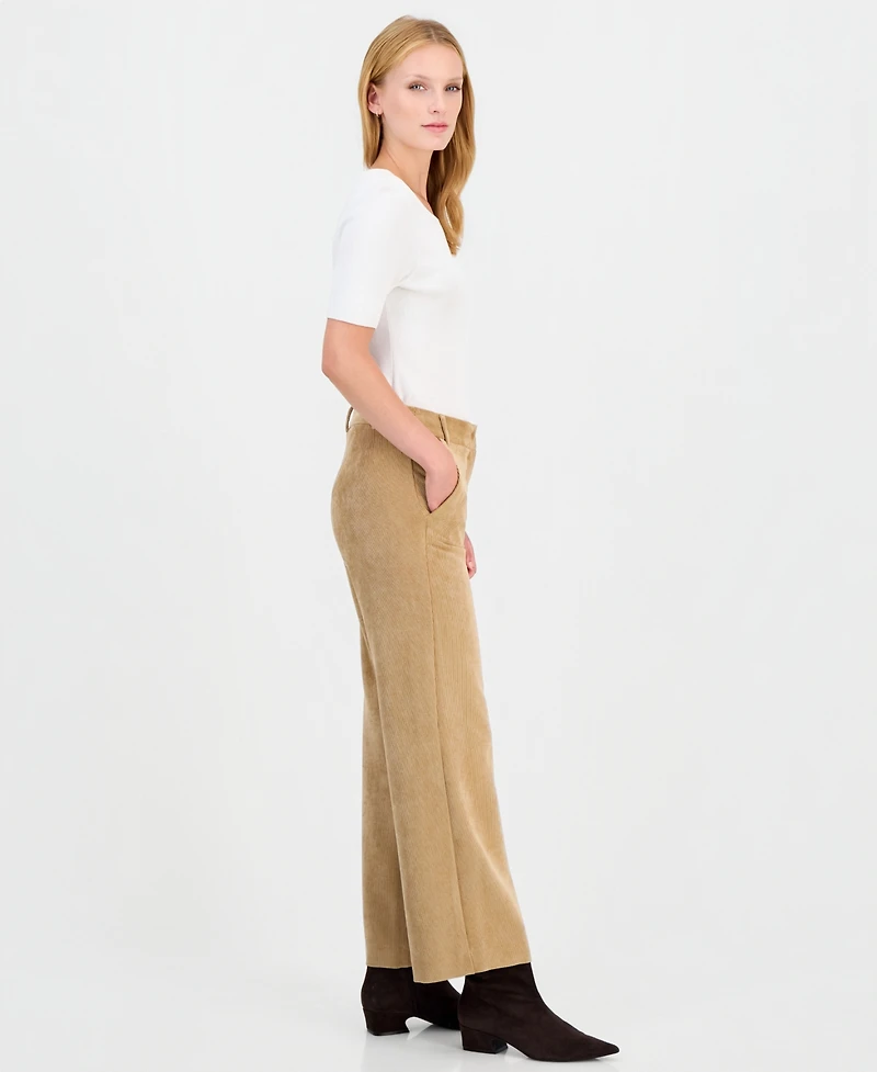 Emme Marella Women's Wide-Leg Stretch Corduroy Trousers