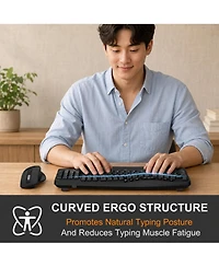 Lofree Wireless Ergonomic Silent Keyboard and Mouse Combo