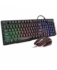 Lofree Wired Mechanical-Feel Led Backlit Keyboard and Mouse Combo for Windows PCs