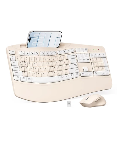 Lofree Wireless Ergonomic Keyboard and Mouse Combo for Pc/Mac