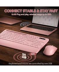 Lofree Wireless Ergonomic Wrist Rest Keyboard and Mouse Combo for Mobile Devices and Computers