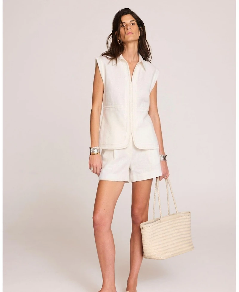 Mint Velvet Women's Linen Sleeveless Collared Shirt