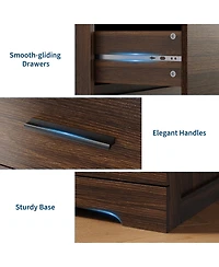 Gaomon 2 Set of 5 Drawer Dresser for Bedroom, 47" Tall Chest Drawers, Modern with Metal Handles, Storage Organizer.