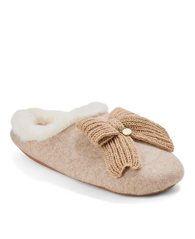 Dearfoams Women's Josie Knit Clog Slipper with Bow