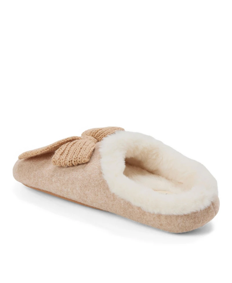 Dearfoams Women's Josie Knit Clog Slipper with Bow