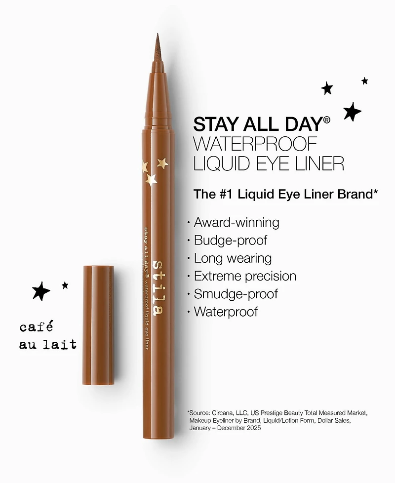 Stila Stay All Day Waterproof Liquid Eye Liner, 0.016 oz.