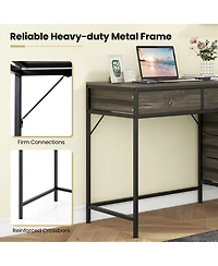 Sugift Computer Desk with 5 Drawers and Side File Cabinet for Home Office