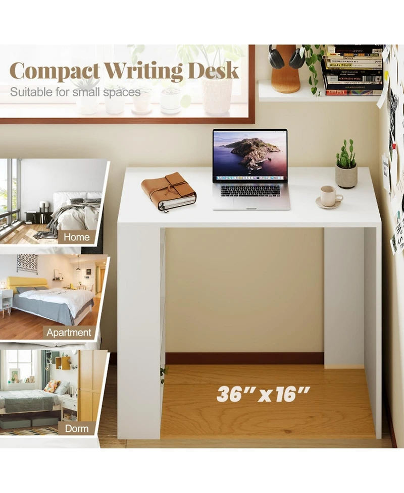 Sugift 36-Inch Computer Desk with 3 Open Shelves for Home Office