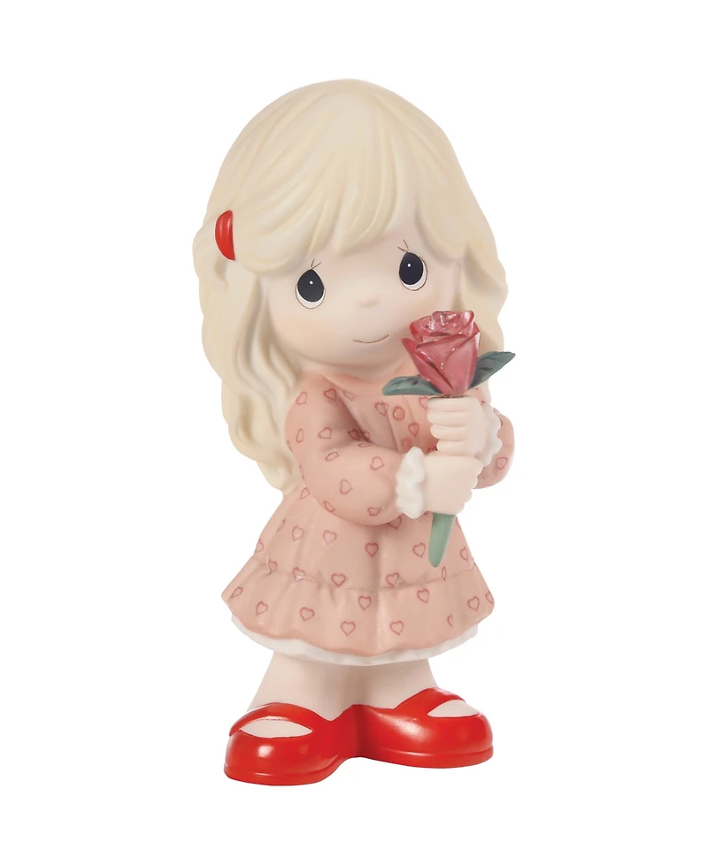 Precious Moments Girl Holding Rose Figurine