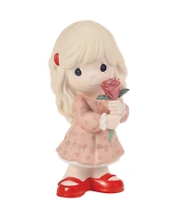 Precious Moments Girl Holding Rose Figurine