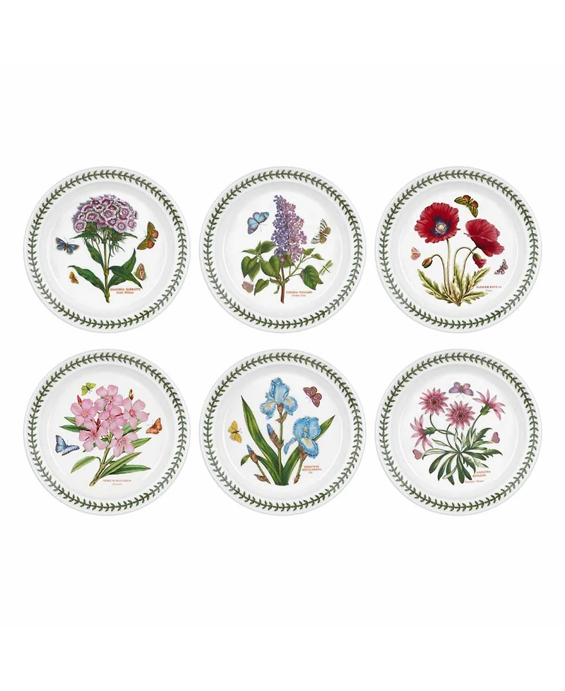 Portmeirion Botanic Garden Assorted Dinner Plates, Set of 6