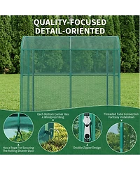 79 x 39 71/106 47 in. Half-Round Crop Cage with Anti-Insect Mesh Netting, Plant Support for Garden Vegetable Bed Greenhouse, Green