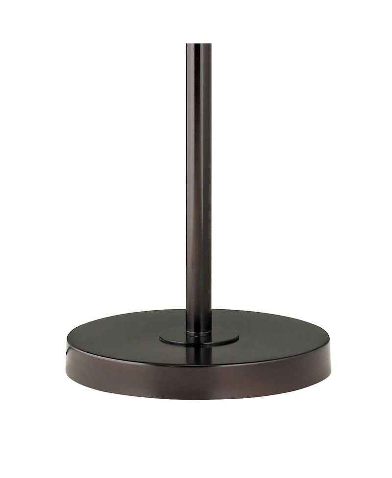 360 Lighting Modern Swing Arm Floor Lamp 60.5" Tall Bronze White Hardback Tapered Drum Shade for Living Room Reading Bedroom Office