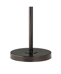 360 Lighting Modern Swing Arm Floor Lamp 60.5" Tall Bronze White Hardback Tapered Drum Shade for Living Room Reading Bedroom Office