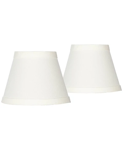 Springcrest Set of 2 Empire Chandelier Shades Cream Small 3" Top x 5" Bottom x 4" High Candelabra Clip-On Fitting