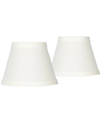 Springcrest Set of 2 Empire Chandelier Shades Cream Small 3" Top x 5" Bottom x 4" High Candelabra Clip-On Fitting