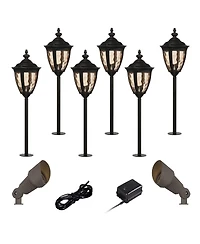 John Timberland Uvas 22 1/2" High Traditional 10-Piece Outdoor Landscape Path and Spot Light Set Porch Led Bulb Bronze Finish
