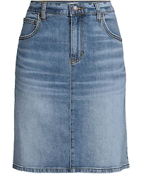 Lands' End Women's Soft Denim Classic 5 Pocket Above the Knee Skirt
